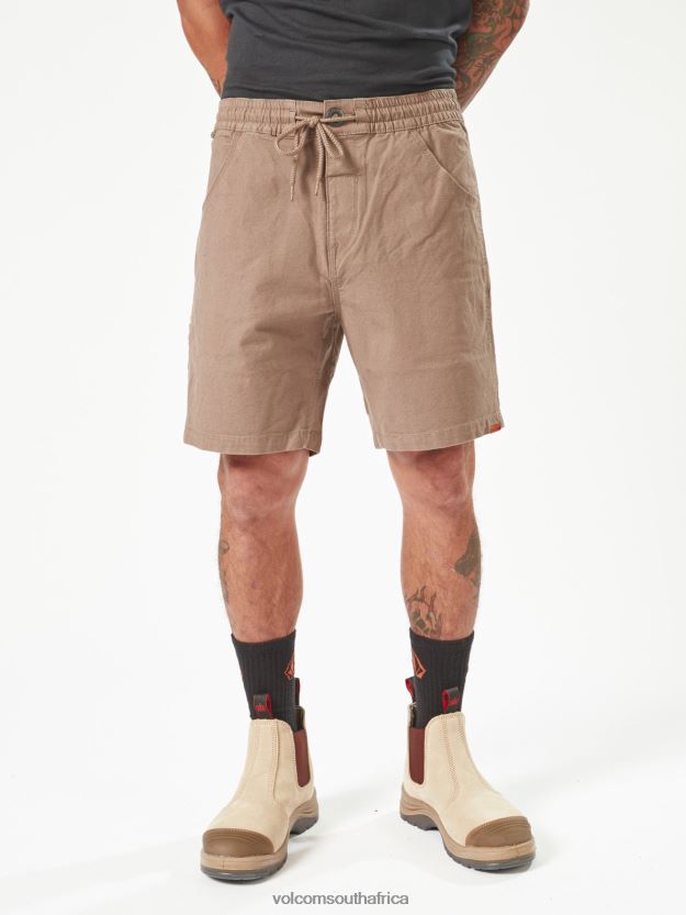 Z0ZR08247 Brindle Men Workwear Caliper Elastic Waist Shorts Volcom Clothing - Image 17