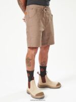 Z0ZR08247 Brindle Men Workwear Caliper Elastic Waist Shorts Volcom Clothing - Image 4