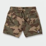 Z0ZR08249 Camouflage Men Center Print Elastic Waist Trunks Volcom Clothing