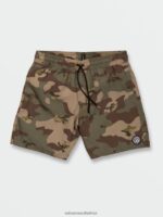 Z0ZR08249 Camouflage Men Center Print Elastic Waist Trunks Volcom Clothing