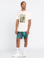 Z0ZR0825 Off White Men Hammered Short Sleeve Tee Volcom Clothing - Image 6