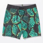 Z0ZR08261 Black Men Mashed Stoney Trunks Volcom Clothing