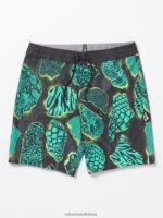Z0ZR08261 Black Men Mashed Stoney Trunks Volcom Clothing