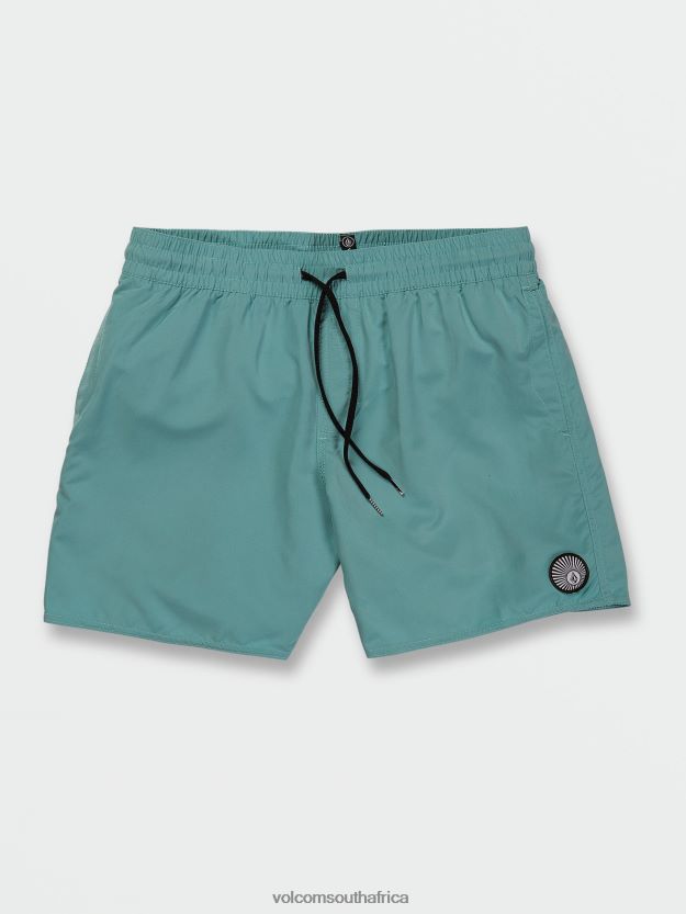 Z0ZR08272 Cali Blue Heather Men Lido Solid Elastic Waist Trunks Volcom Clothing - Image 1