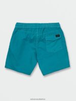 Z0ZR08274 Electric Blue Men Center Elastic Waist Trunks Volcom Clothing - Image 2