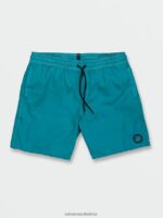 Z0ZR08274 Electric Blue Men Center Elastic Waist Trunks Volcom Clothing