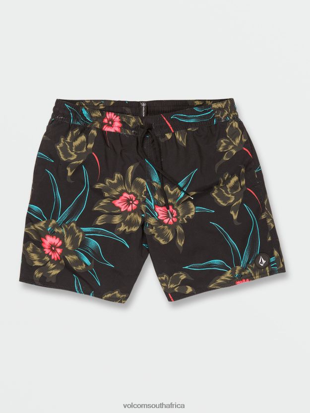 Z0ZR08279 Black Combo Men Polly Pack Elastic Waist Trunks Volcom Clothing - Image 1