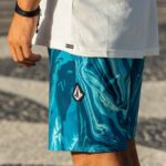 Z0ZR08286 Coastal Blue Men Psyche Marble Mod-Tech Trunks Volcom Clothing