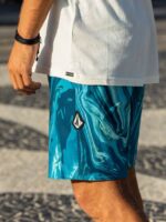 Z0ZR08286 Coastal Blue Men Psyche Marble Mod-Tech Trunks Volcom Clothing