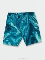 Z0ZR08286 Coastal Blue Men Psyche Marble Mod-Tech Trunks Volcom Clothing - Image 3