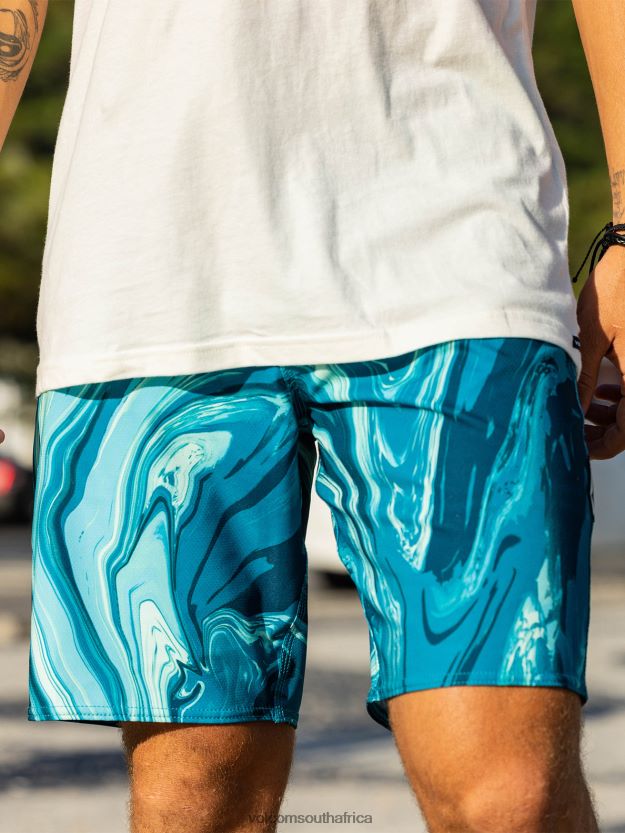 Z0ZR08286 Coastal Blue Men Psyche Marble Mod-Tech Trunks Volcom Clothing - Image 7