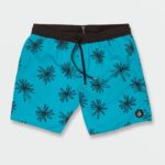 Z0ZR08289 Electric Blue Men Polly Pack Elastic Waist Trunks Volcom Clothing