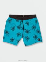 Z0ZR08289 Electric Blue Men Polly Pack Elastic Waist Trunks Volcom Clothing