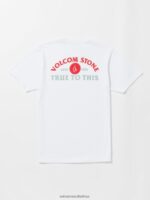 Z0ZR0828 White Men Marcher Short Sleeve Tee Volcom Clothing - Image 3
