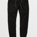 Z0ZR08299 Black Men Frickin Slim Jogger Pants Volcom Clothing