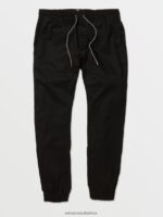 Z0ZR08299 Black Men Frickin Slim Jogger Pants Volcom Clothing