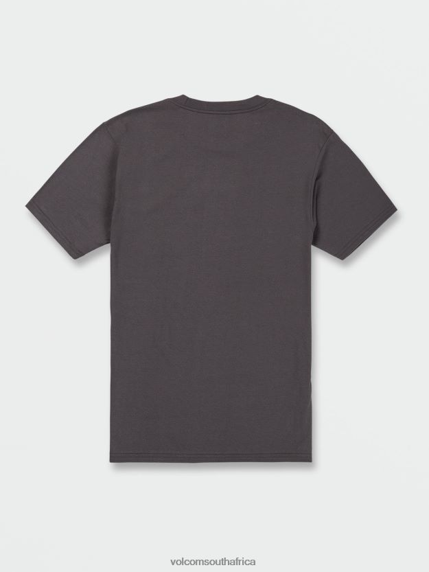 Z0ZR082 Charcoal Men Circle Stone Short Sleeve Tee Volcom Clothing - Image 2
