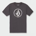 Z0ZR082 Charcoal Men Circle Stone Short Sleeve Tee Volcom Clothing