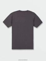 Z0ZR082 Charcoal Men Circle Stone Short Sleeve Tee Volcom Clothing - Image 3