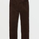 Z0ZR08303 Dark Brown Men Solver 5 Pocket Corduroy Pants Volcom Clothing