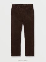 Z0ZR08303 Dark Brown Men Solver 5 Pocket Corduroy Pants Volcom Clothing