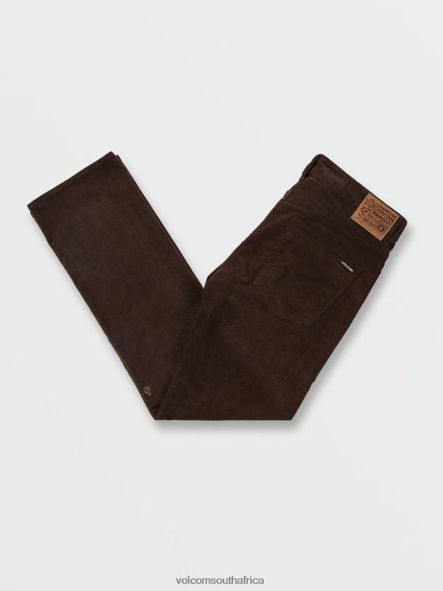 Z0ZR08303 Dark Brown Men Solver 5 Pocket Corduroy Pants Volcom Clothing - Image 3