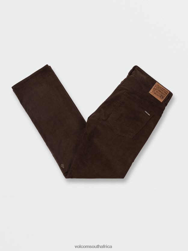 Z0ZR08303 Dark Brown Men Solver 5 Pocket Corduroy Pants Volcom Clothing - Image 5