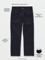 Z0ZR08311 Navy Men Frickin Skate Chino Pants Volcom Clothing - Image 2