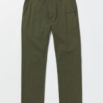 Z0ZR08313 Squadron Green Men Frickin Modern Stretch Chino Pants Volcom Clothing