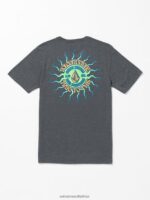 Z0ZR0831 Dark Black Heather Men Fried Short Sleeve Tee Volcom Clothing - Image 3