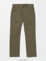 Z0ZR08324 Bison Men Solver 5 Pocket Slub Pants Volcom Clothing