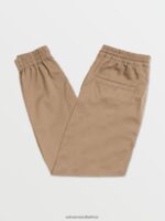 Z0ZR08327 Khaki Men Frickin Slim Jogger Pants Volcom Clothing - Image 2