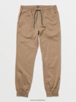 Z0ZR08327 Khaki Men Frickin Slim Jogger Pants Volcom Clothing