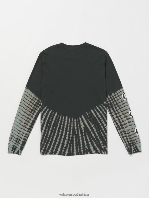 Z0ZR0832 Black Men Iconic Stone Dye Long Sleeve Tee Volcom Clothing - Image 3