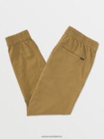 Z0ZR08333 Dark Khaki Men Frickin Slim Jogger Pants Volcom Clothing - Image 2