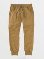 Z0ZR08333 Dark Khaki Men Frickin Slim Jogger Pants Volcom Clothing
