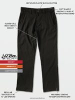 Z0ZR08336 Black Men Frickin Tech Chino Pants Volcom Clothing - Image 4