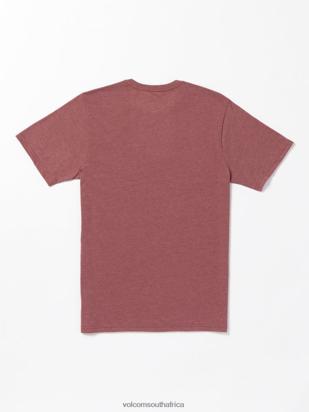 Z0ZR0839 Oxblood Heather Men Ninetyfive Short Sleeve Tee Volcom Clothing - Image 3