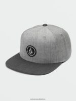 Z0ZR08402 Heather Black Men Quarter Twill Hat Volcom Accessories