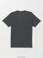 Z0ZR0841 Dark Black Heather Men Vexer Short Sleeve Tee Volcom Clothing - Image 2