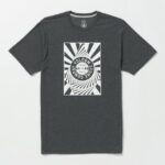 Z0ZR0841 Dark Black Heather Men Vexer Short Sleeve Tee Volcom Clothing