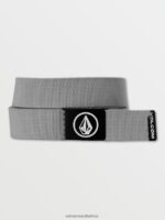Z0ZR08427 Heather Grey Men Circle Web Belt Volcom Accessories