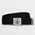 Z0ZR08429 Black Men Circle Web Belt Volcom Accessories