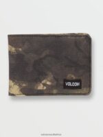 Z0ZR08431 Covert Green Men Post Bifold Wallet Volcom Accessories