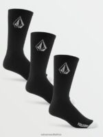 Z0ZR08434 Black Men Full Stone Socks 3 Pack Volcom Accessories - Image 5