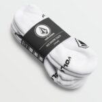 Z0ZR08435 White Men No Show Stone Socks 3 Pack Volcom Accessories