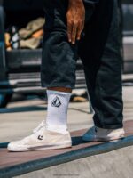Z0ZR08438 White Men Full Stone Socks 3 Pack Volcom Accessories - Image 7