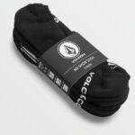 Z0ZR08439 Black Men No Show Stone Socks 3 Pack Volcom Accessories