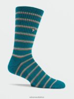 Z0ZR08440 Ocean Teal Men Stoney Stripes Socks Volcom Accessories - Image 4