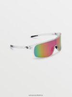 Z0ZR08458 Matte Trans Clear/Gray Pink Mirror Unisex Macho Sunglasses Volcom Outdoor - Image 6